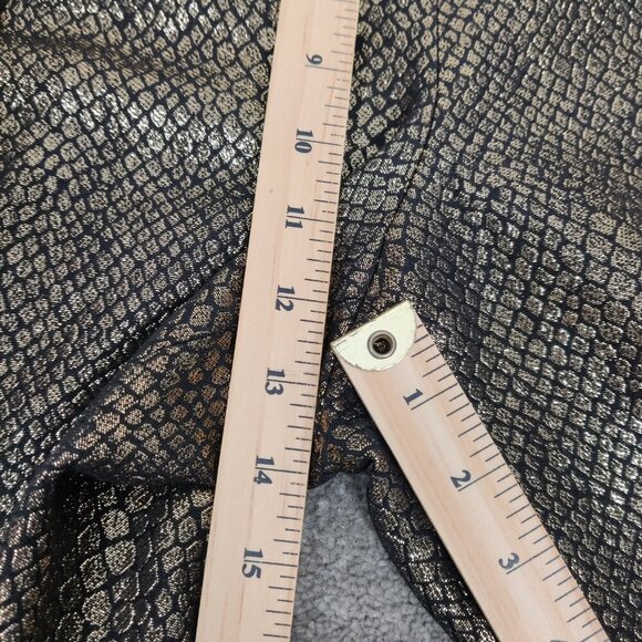 Anne Klein Women's Dress Pants in Black Shiny Metallic Golden Size 12 Formal NEW - Picture 7 of 13